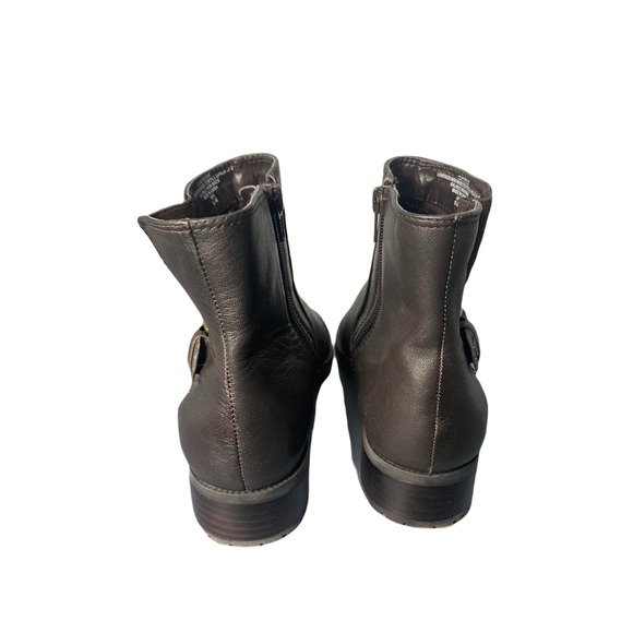 Easy Spirit Womens Brown Leather Ankle Boots With Buckle Detail Size 6.5M - Picture 3 of 8